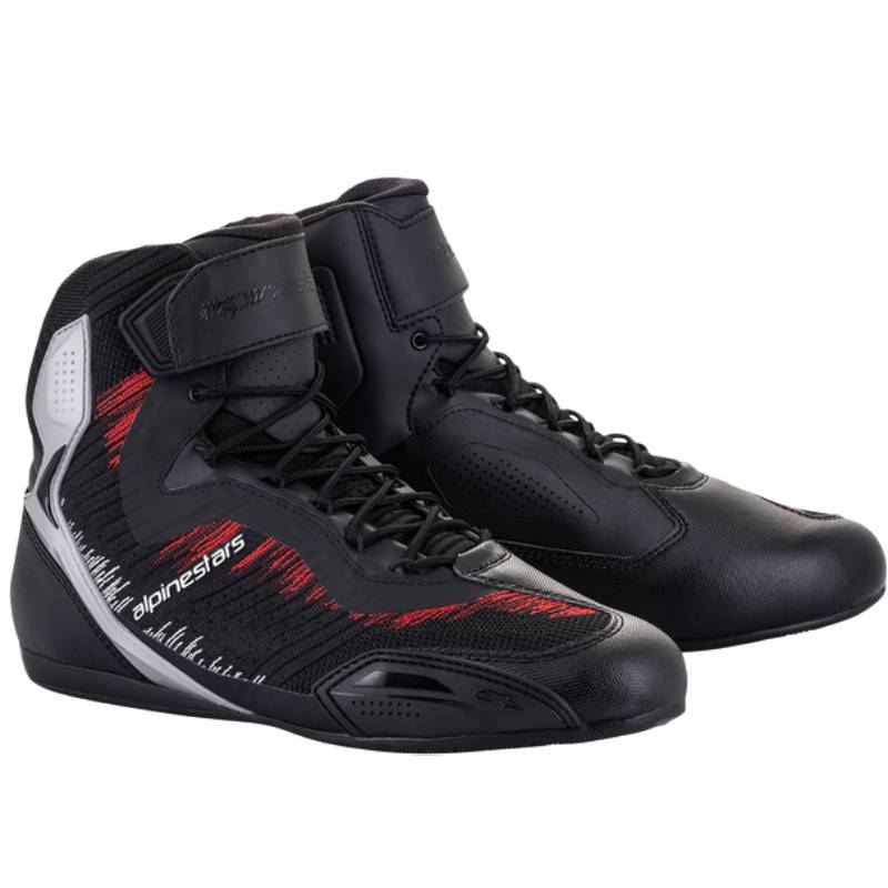 Zapatillas Alpinestars Faster 3 Rideknit plata-negro-rojo. Tallas 42 y 43.5